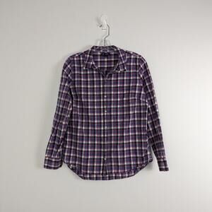 Gap Boyfriend Fit Plaid Button-Up Shirt - Size M